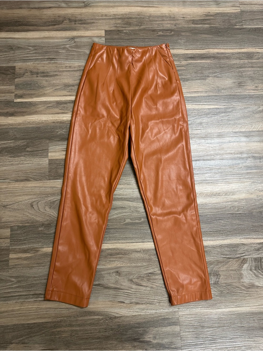 Lush Camel Faux Leather Pants